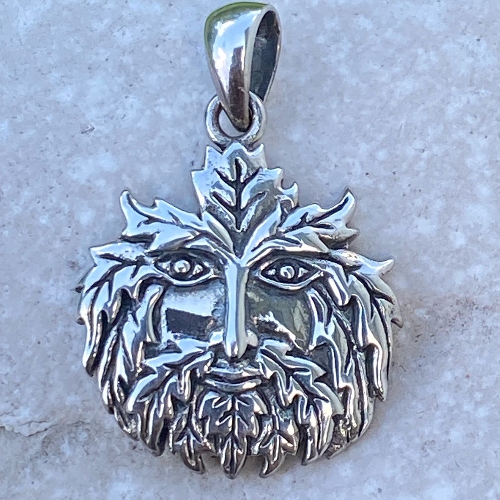 Green Man pendant .925 Sterling Silver Peter Stone